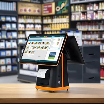 15Écran tactile de 6 pouces Système POS tout en un Terminal de caisse à fenêtres intelligentes pour les restaurants et le commerce de détail